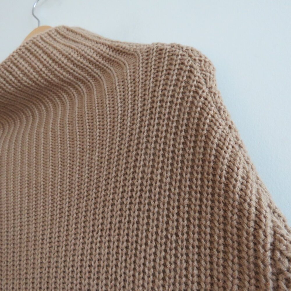 ARITZIA WILFRED Montpellier Merino Wool Chunky Knit Sweater Dress Constant Camel - Picture 8 of 15